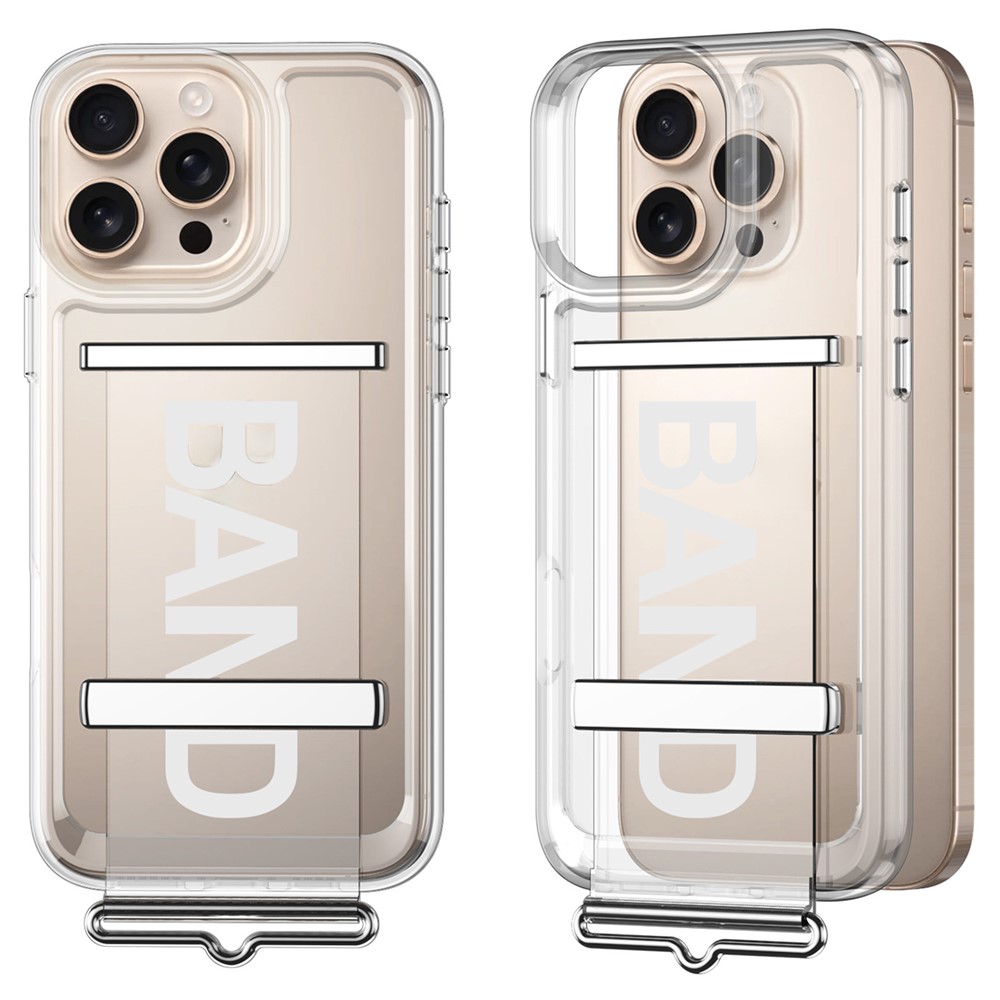 GKK GKK iPhone 16 Pro Max Skal Med Strap Transparent / Silver