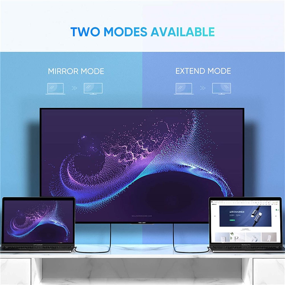 UGREEN UGREEN 1.5m 4K 60Hz USB-C - HDMI Kabel Elbow Svart