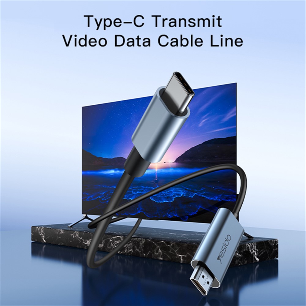 YESIDO YESIDO 2m 4K 60Hz USB-C - HDMI Svart