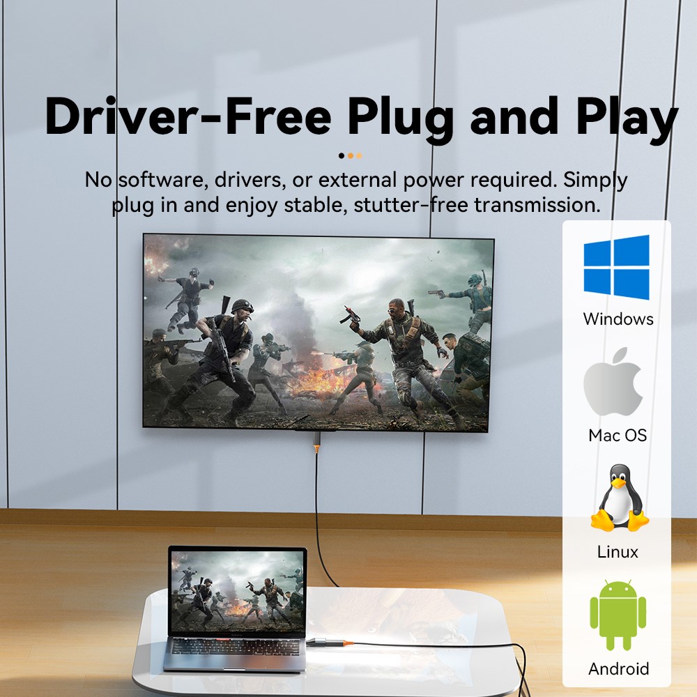 ESSAGER ESSAGER 4K 60Hz HDMI Hona Till USB-C Hane Adapter Grå