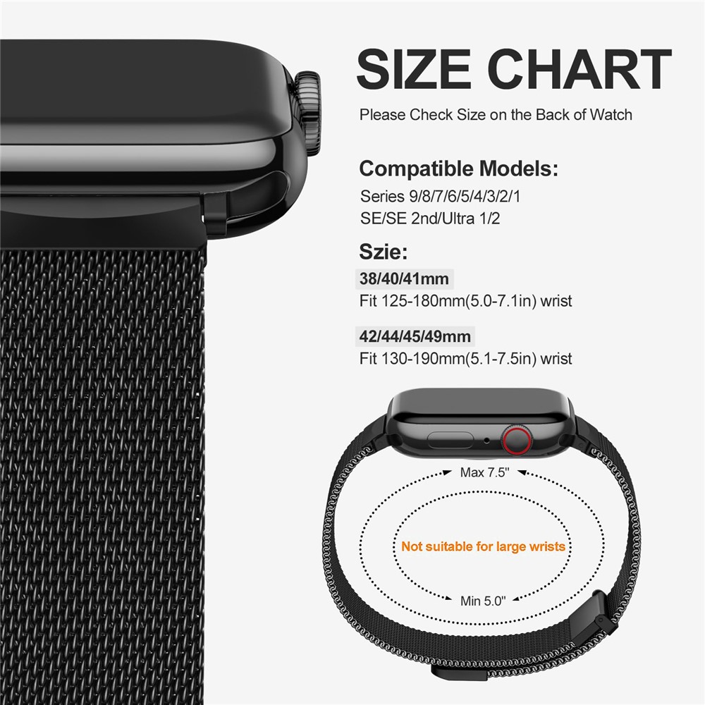  Apple Watch 42/44/45/46/49 mm Armband Milanese Loop