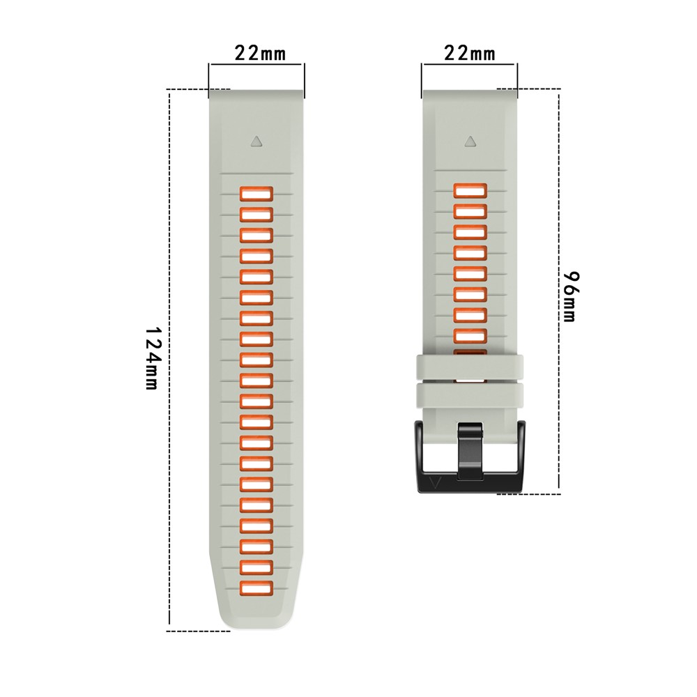  Garmin Fenix 22 mm Armband Quick Release Silikon Svart