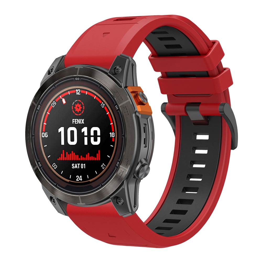  Garmin Fenix 22 mm Armband Quick Release Silikon Röd
