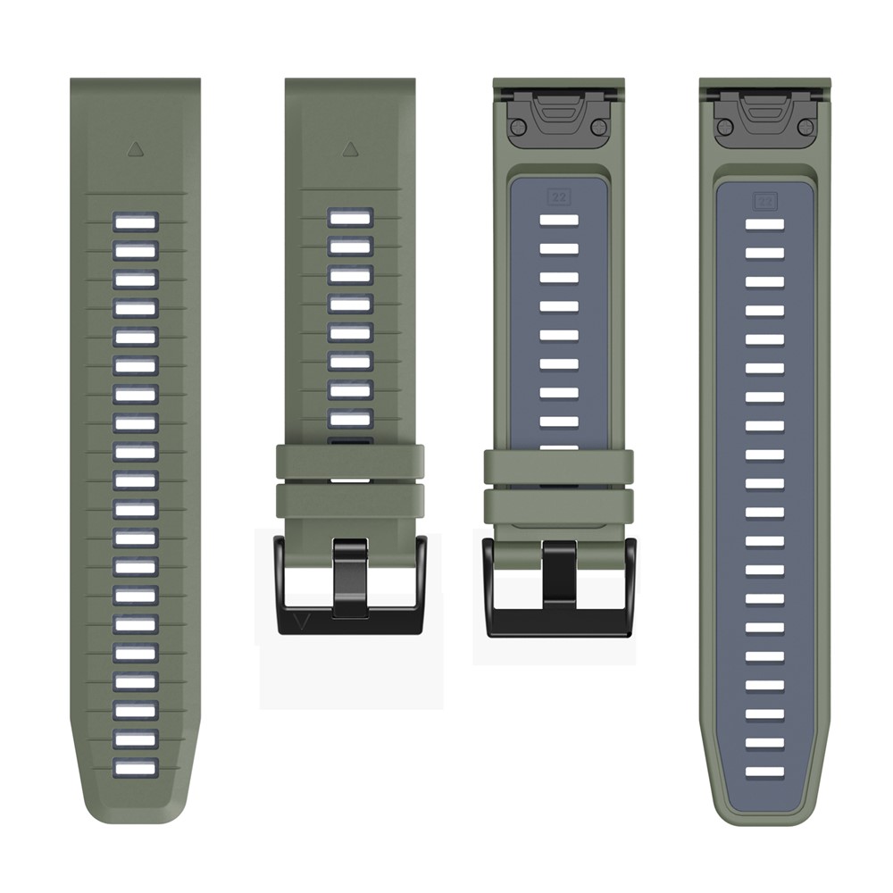  Garmin Fenix 22 mm Armband Quick Release Silikon Grön