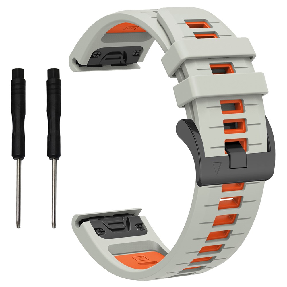  Garmin Fenix 26 mm Armband Quick Release Silikon Grå