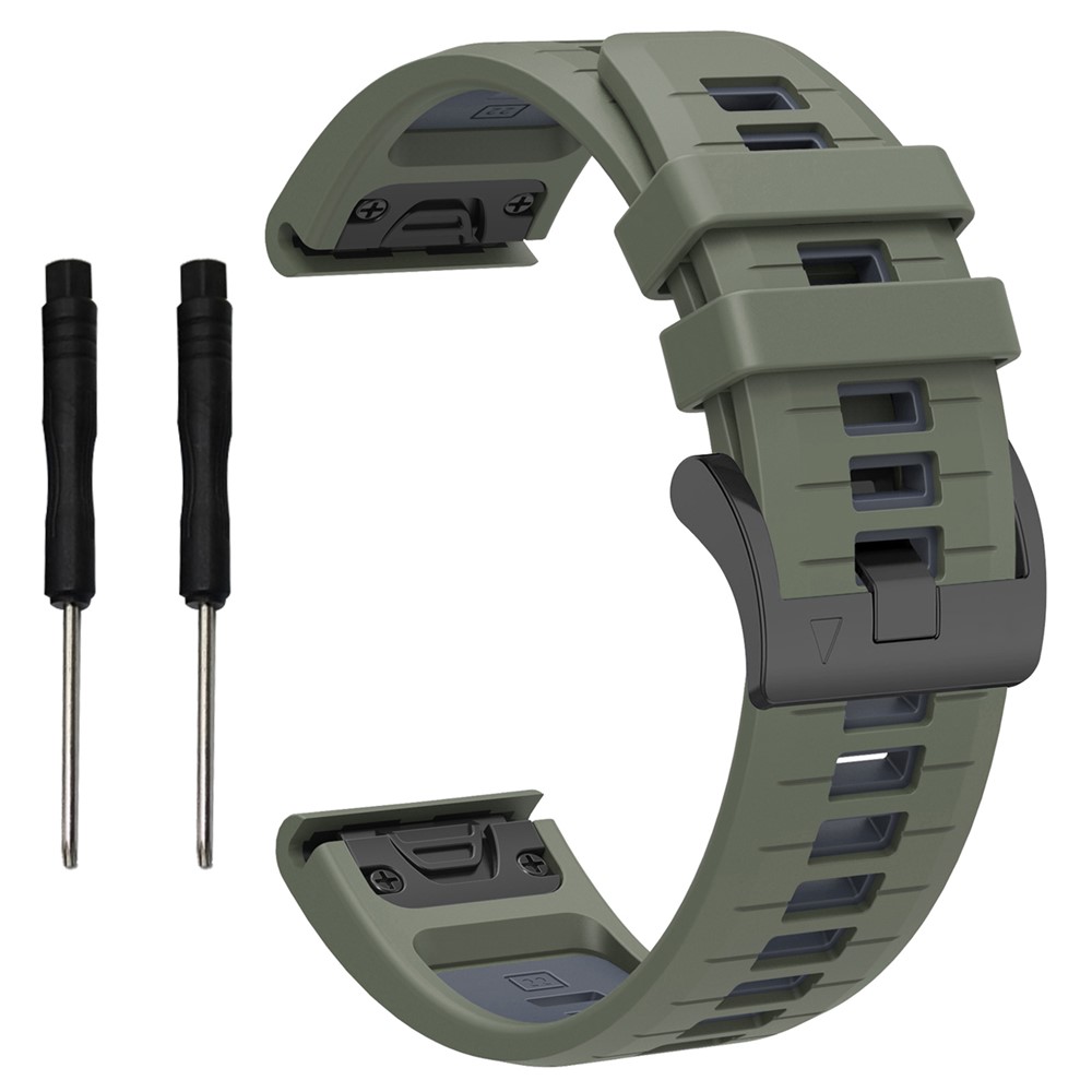  Garmin Fenix 26 mm Armband Quick Release Silikon Grön