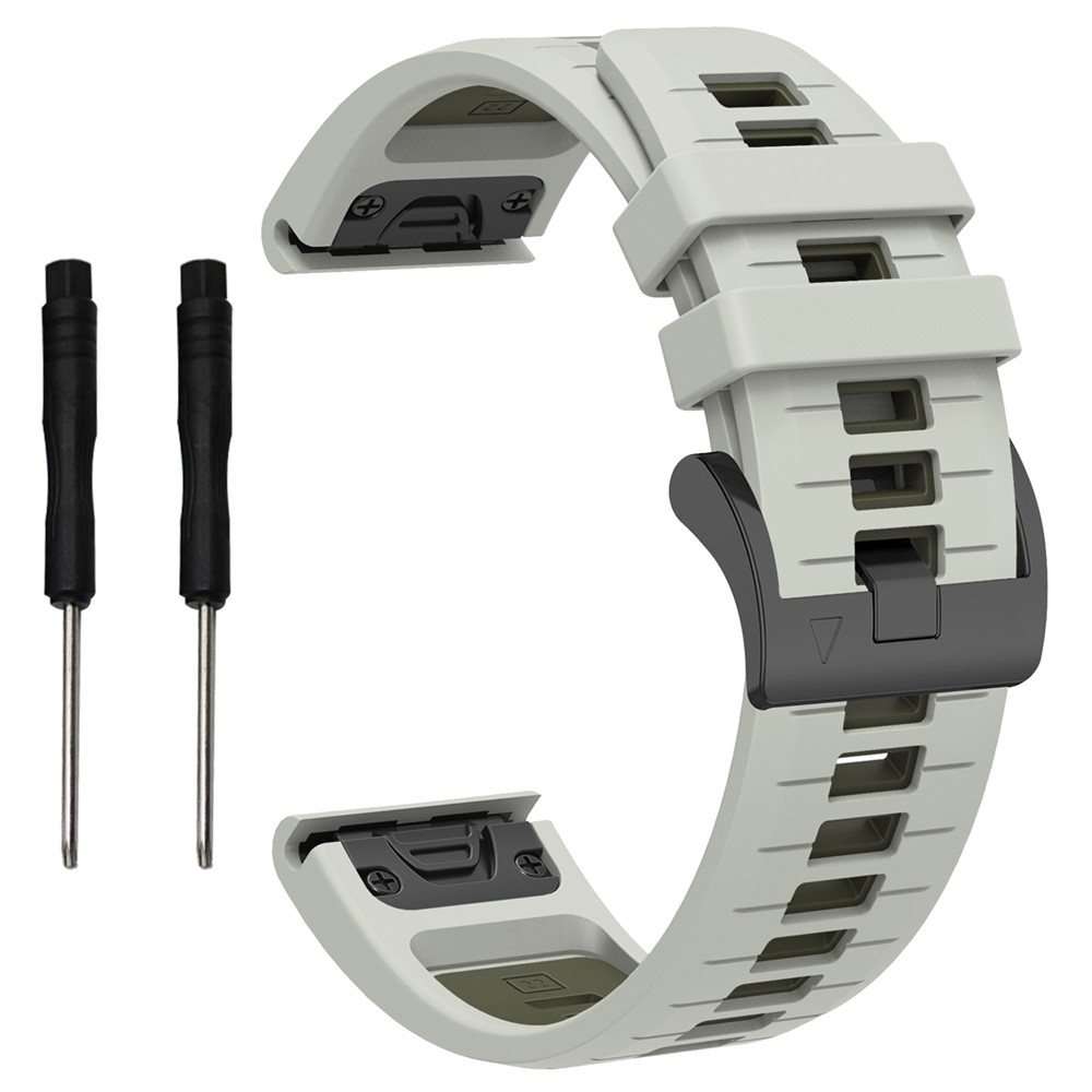  Garmin Fenix 26 mm Armband Quick Release Silikon Grå