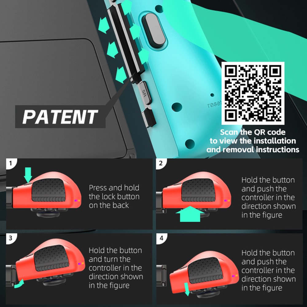 DATA FROG DATA FROG Nintendo Switch Joy-Con Kontroll Röd / Blå