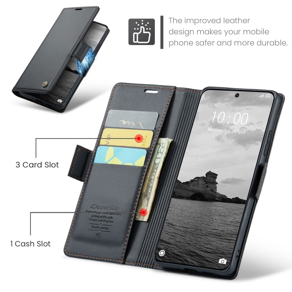 CASEME CASEME Xiaomi 14 Ultra Fodral Läder RFID Svart