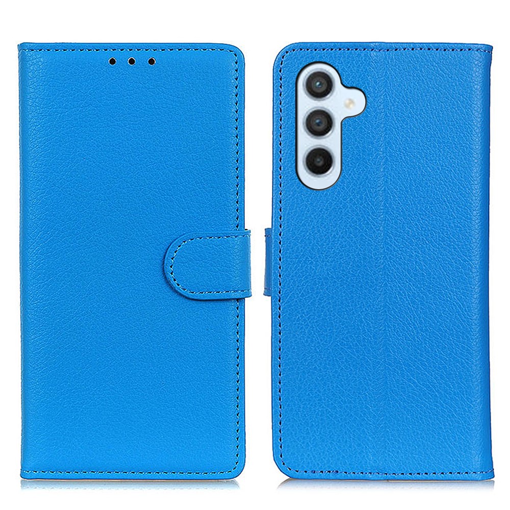  Samsung Galaxy A16 Fodral Litchi Läder Blå