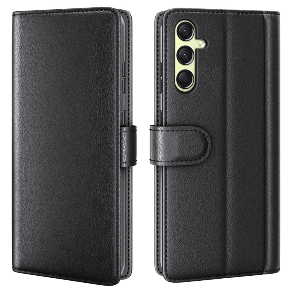  Samsung Galaxy A16 Fodral Premium Äkta Läder Svart