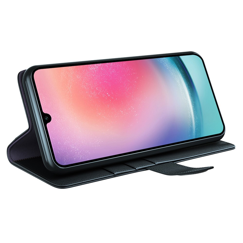  Samsung Galaxy A16 Fodral Premium Äkta Läder Svart