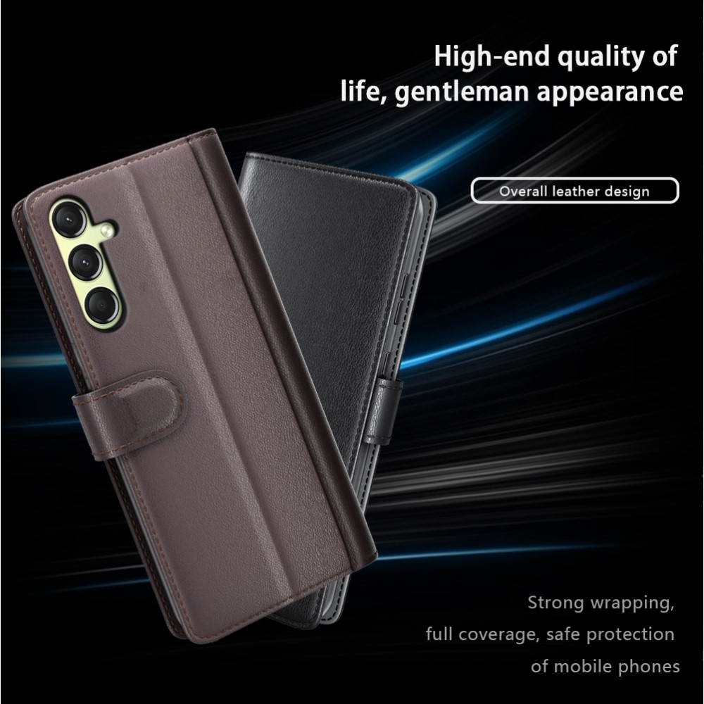  Samsung Galaxy A16 Fodral Premium Äkta Läder Svart