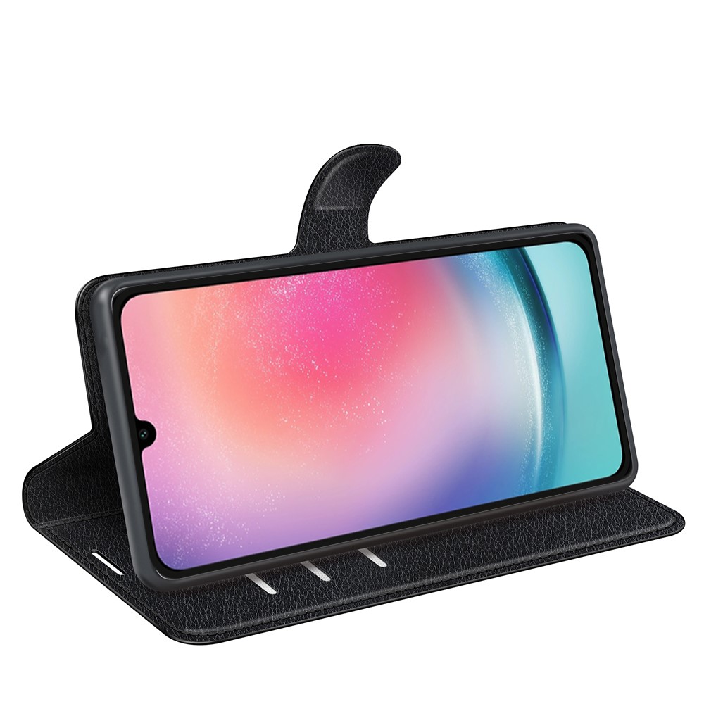  Samsung Galaxy A16 Fodral Litchi Läder Svart