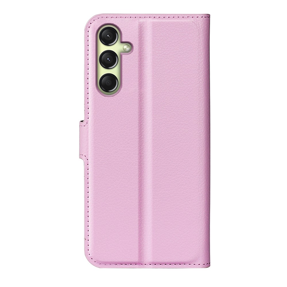  Samsung Galaxy A16 Fodral Litchi Läder Ljus Rosa