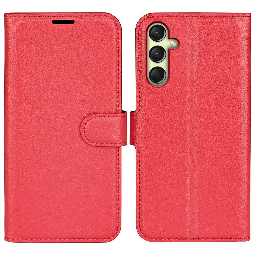  Samsung Galaxy A16 Fodral Litchi Läder Röd