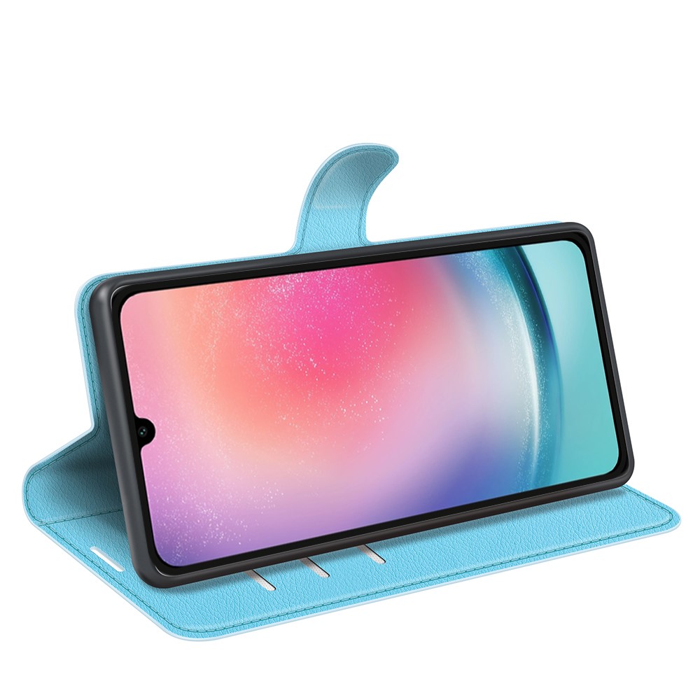  Samsung Galaxy A16 Fodral Litchi Läder Blå