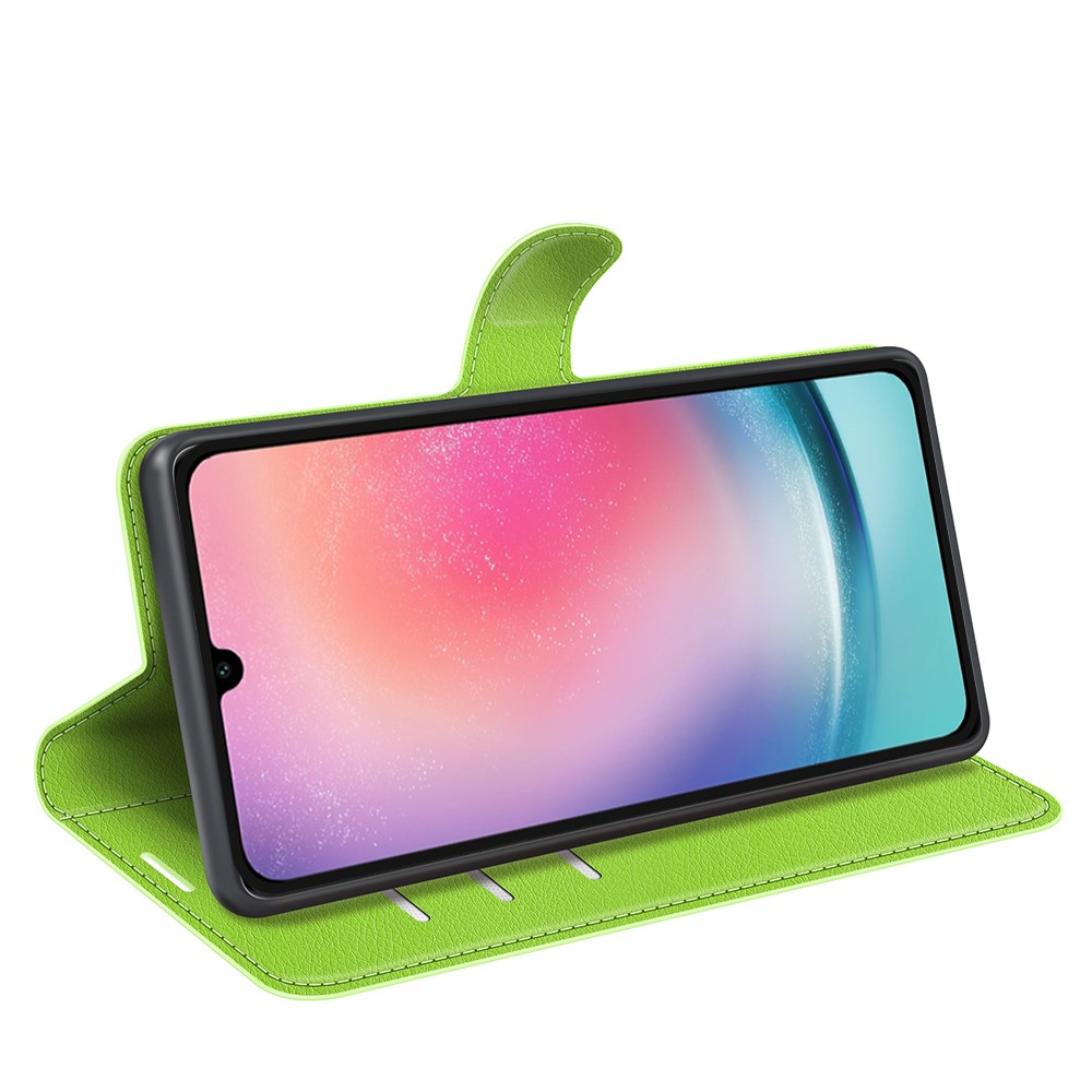  Samsung Galaxy A16 Fodral Litchi Läder Grön