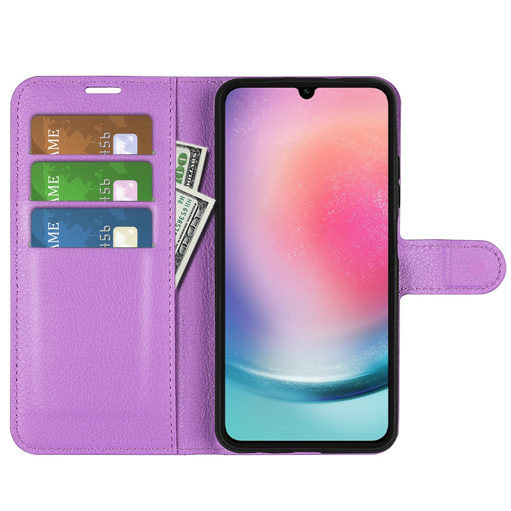  Samsung Galaxy A16 Fodral Litchi Läder Lila