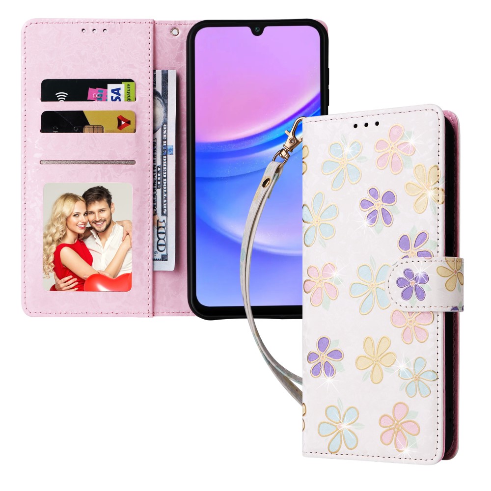  Samsung Galaxy A16 Fodral RFID Färgglada Blommor