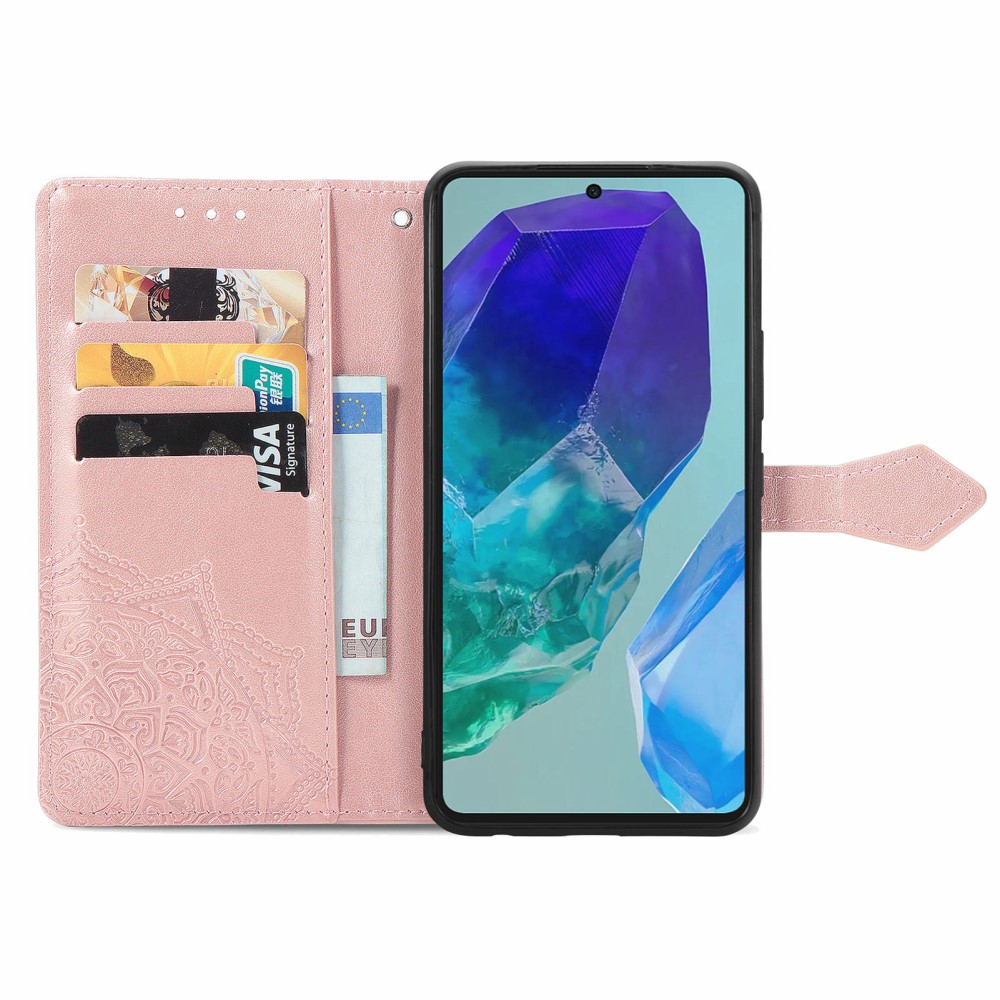  Samsung Galaxy A16 Fodral Med Mandala Tryck Roséguld