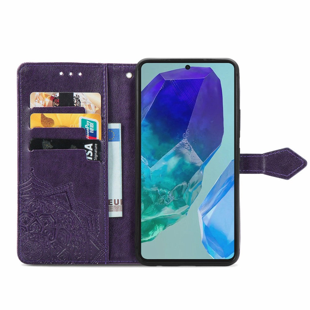  Samsung Galaxy A16 Fodral Med Mandala Tryck Lila