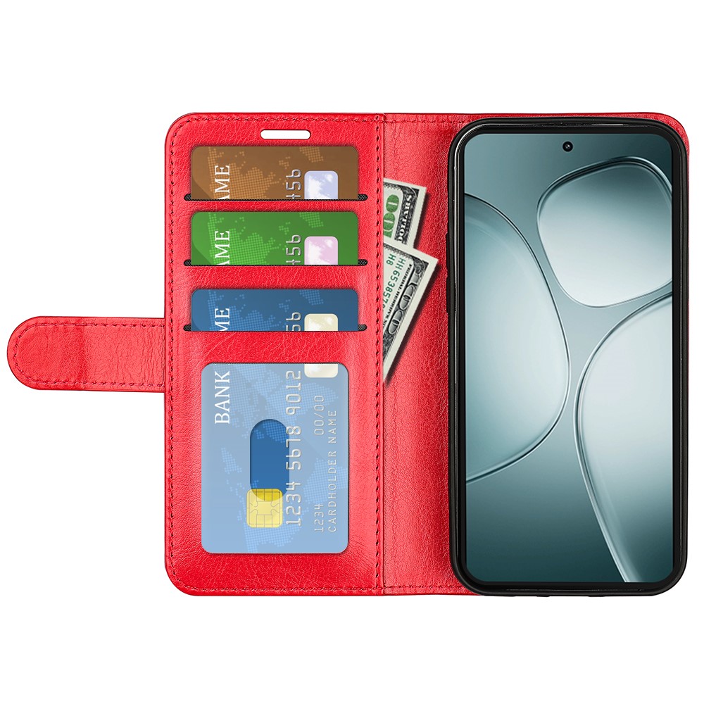  Xiaomi 14T Fodral Crazy Horse Läder Röd