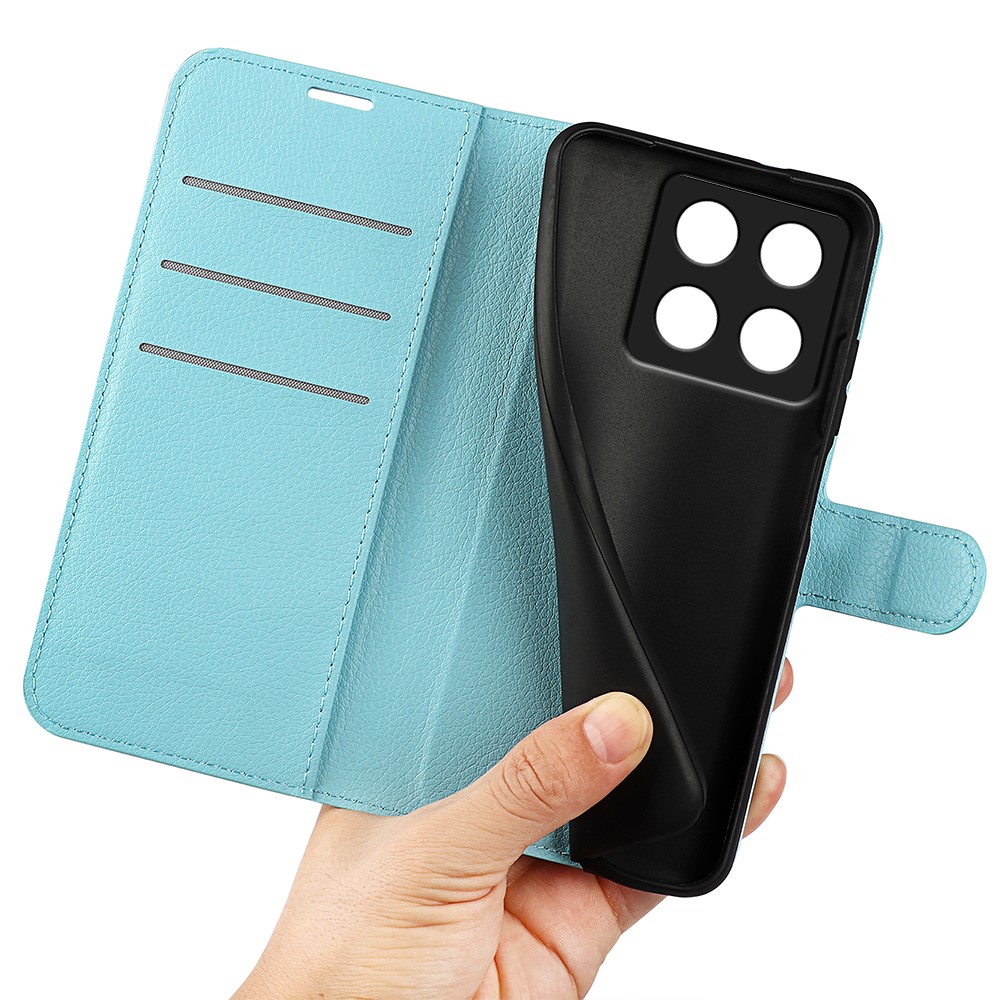  Xiaomi 14T Fodral Litchi Läder Blå