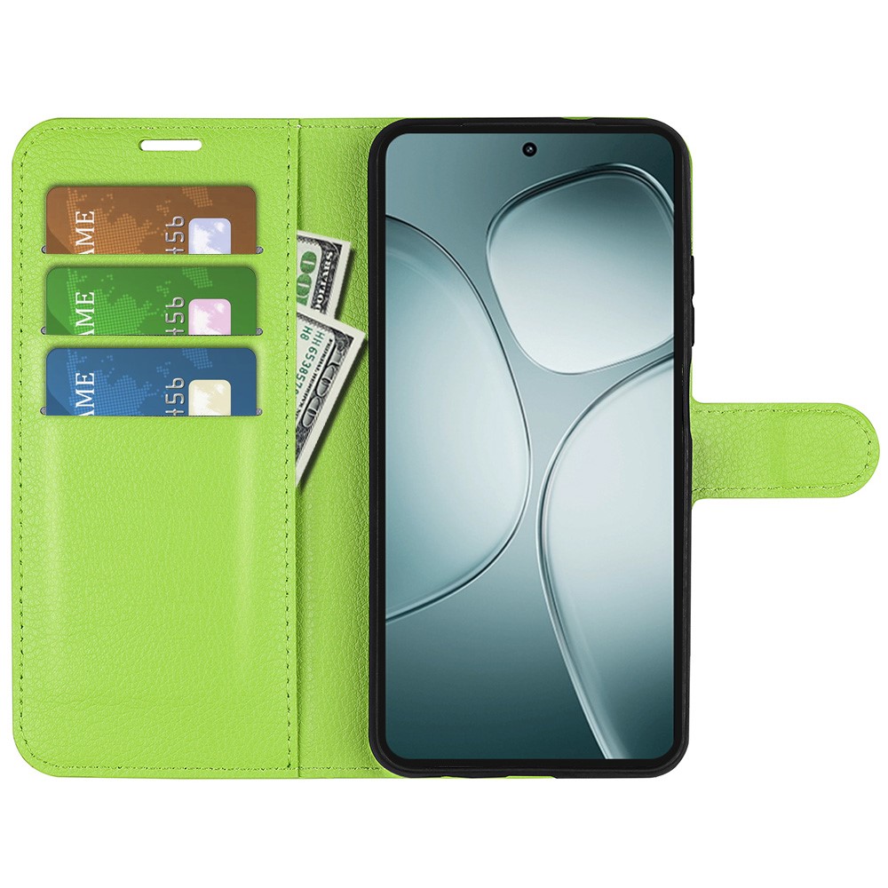  Xiaomi 14T Fodral Litchi Läder Grön