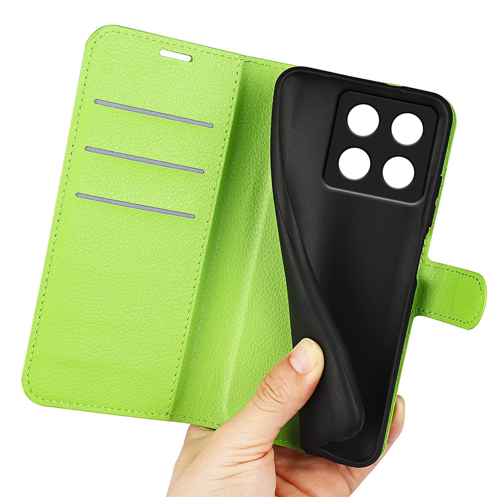  Xiaomi 14T Fodral Litchi Läder Grön