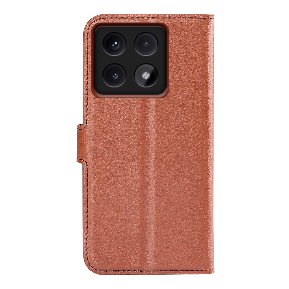  Xiaomi 14T Fodral Litchi Läder Brun