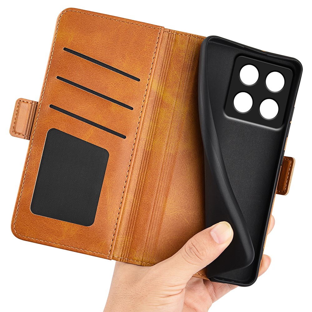  Xiaomi 14T Pro Plånboksfodral Läder Gul