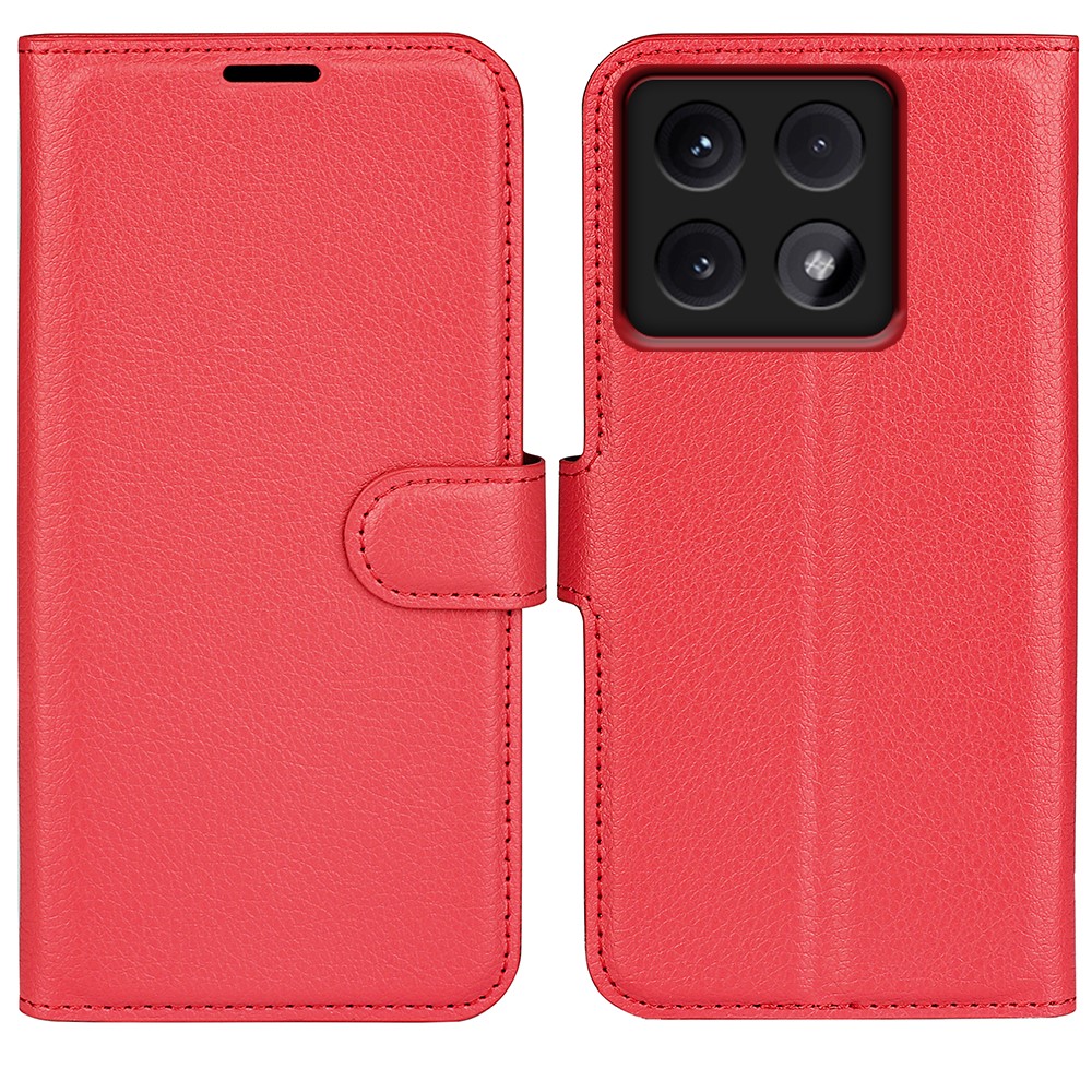  Xiaomi 14T Pro Fodral Litchi Läder Röd