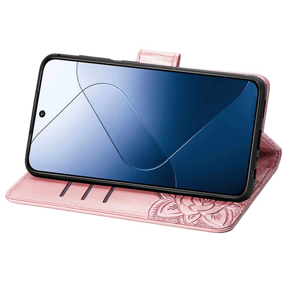  Xiaomi 14T Fodral Med Fjäril Tryck Roséguld