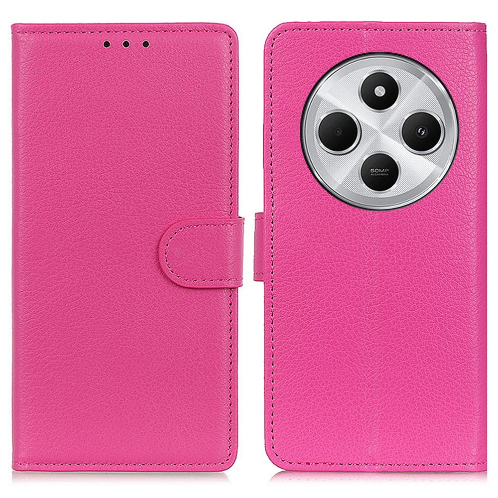  Xiaomi Redmi 14C Fodral Litchi Läder Rosa