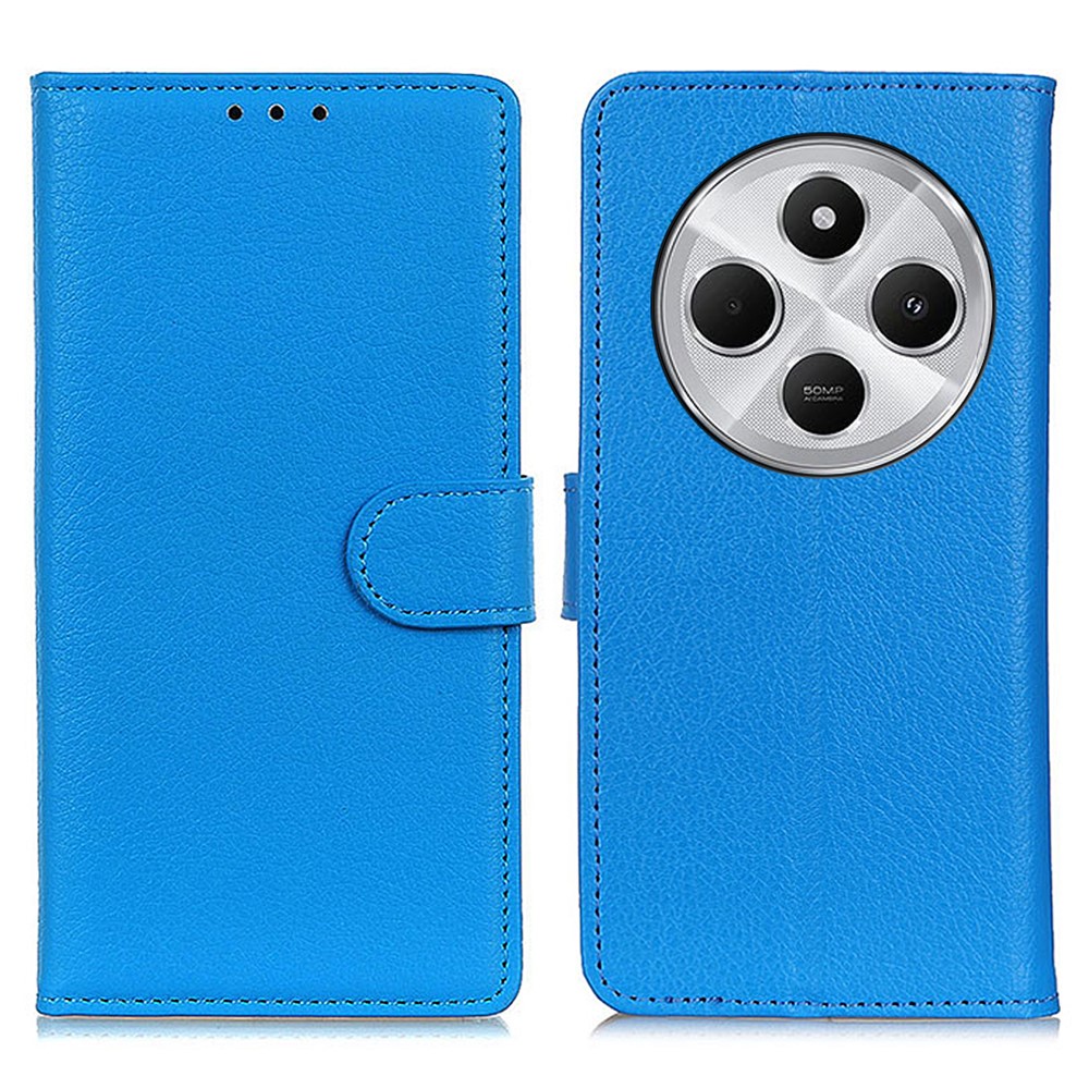  Xiaomi Redmi 14C Fodral Litchi Läder Blå