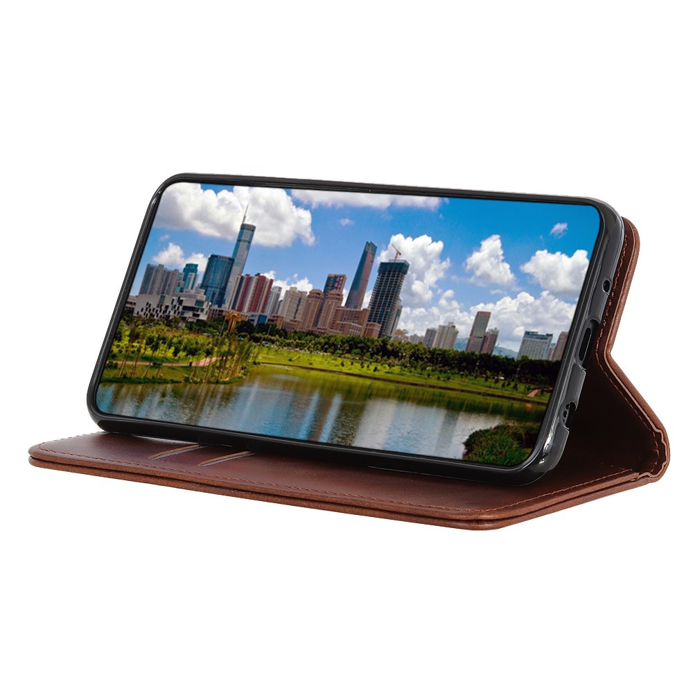  Motorola Edge 50 Fodral Flip Split Läder Brun