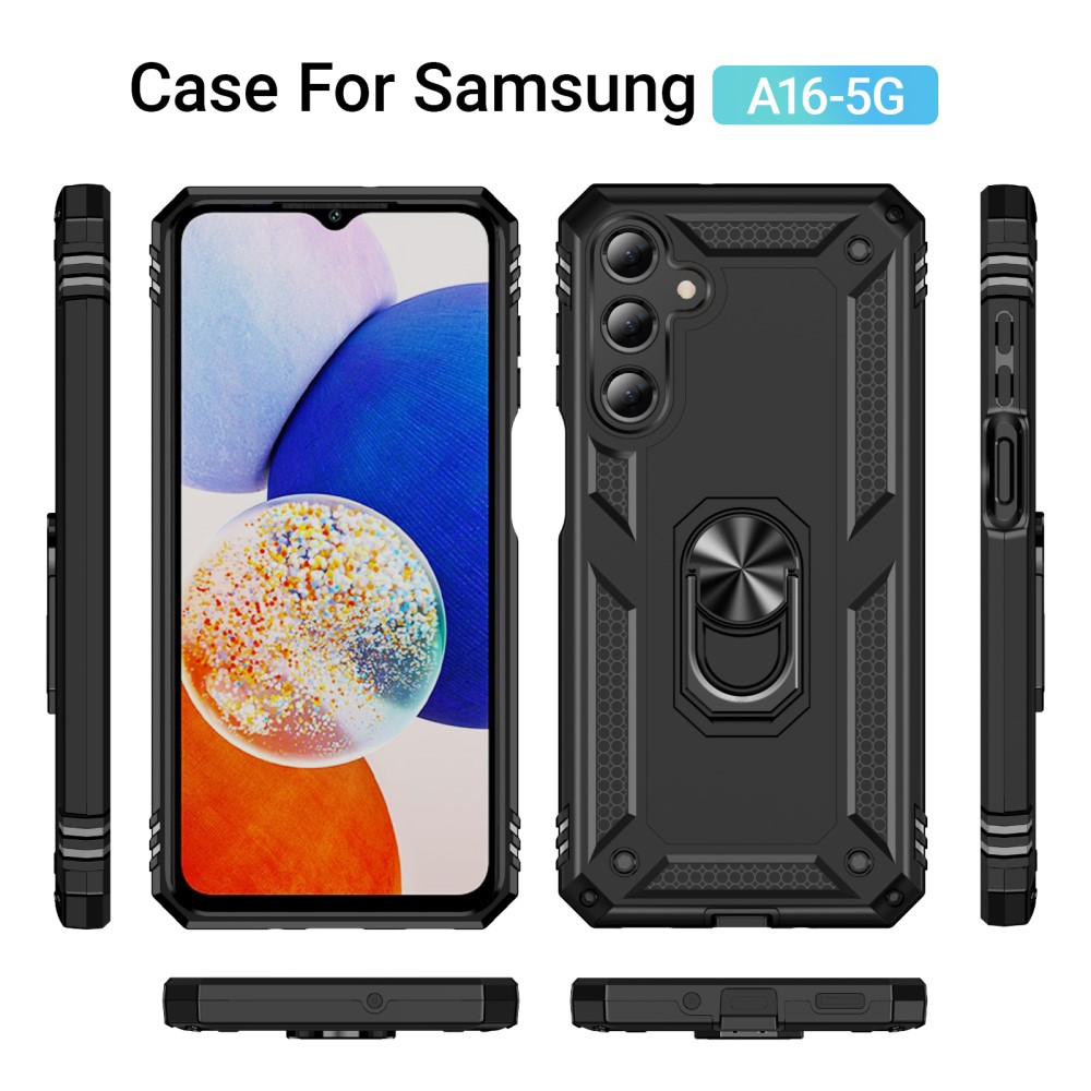  Samsung Galaxy A16 Skal Shockproof Hybrid Ring Svart