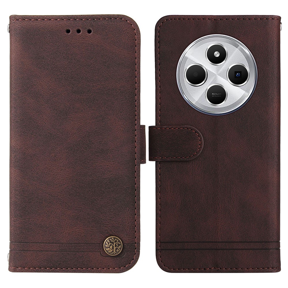  Xiaomi Redmi 14C Plånboksfodral Läder Brun