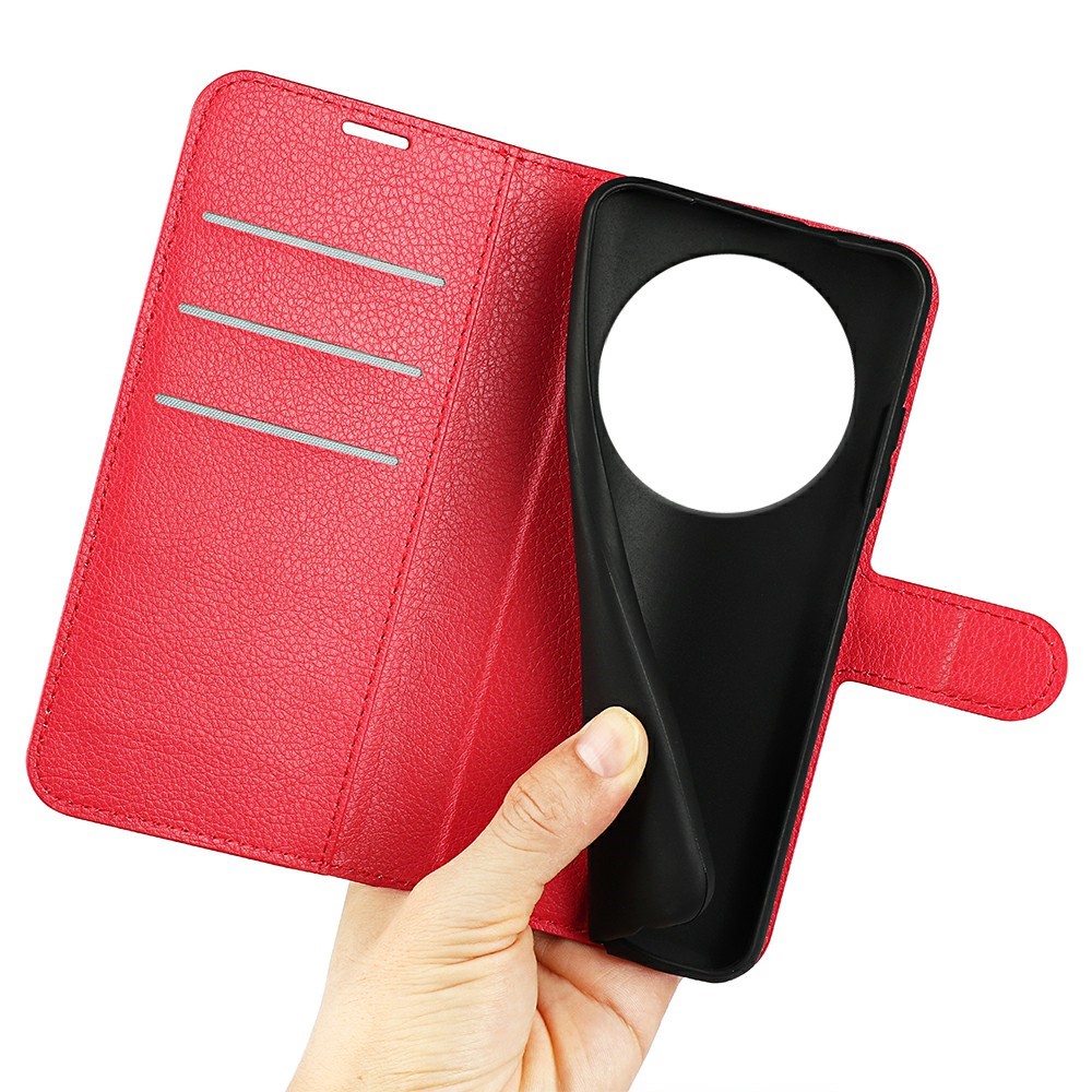  Xiaomi Redmi 14C Fodral Litchi Läder Röd