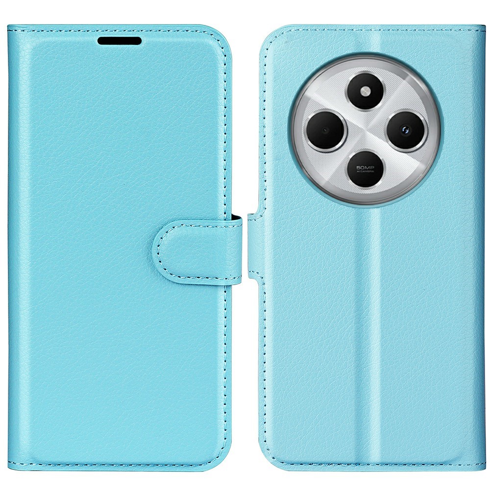  Xiaomi Redmi 14C Fodral Litchi Läder Blå