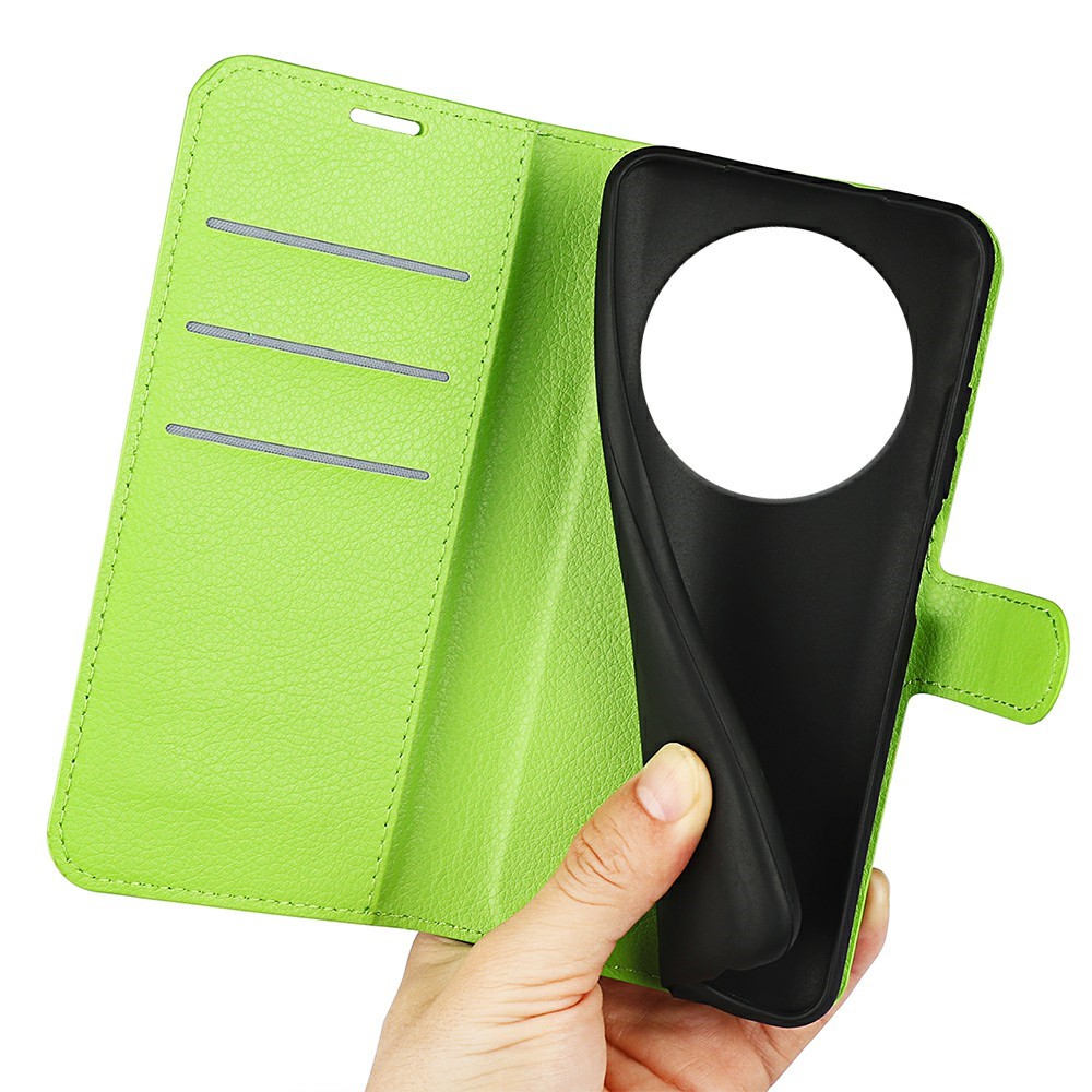  Xiaomi Redmi 14C Fodral Litchi Läder Grön