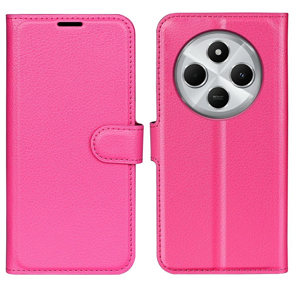  Xiaomi Redmi 14C Fodral Litchi Läder Rosa