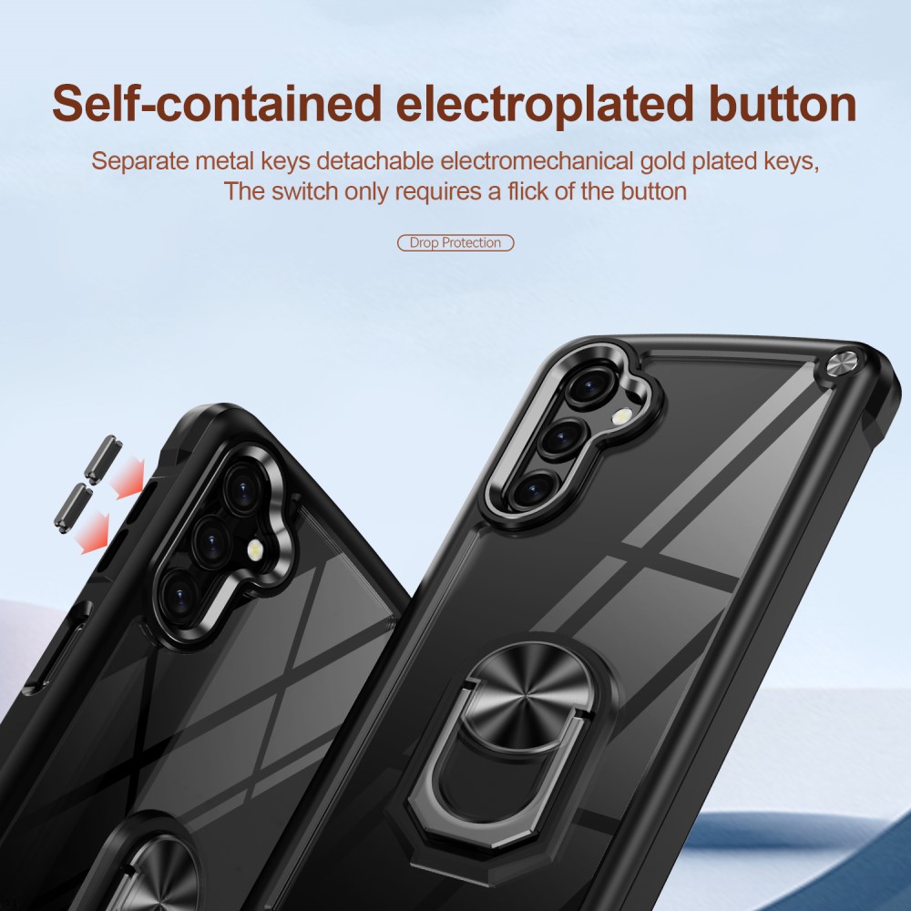  Samsung Galaxy A16 Skal Shockproof Ring Hybrid Svart