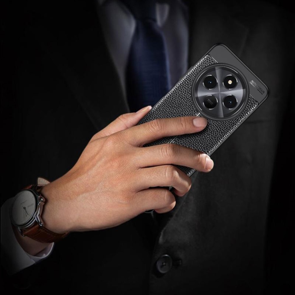  Xiaomi Redmi 14C Skal Litchi Textur Svart