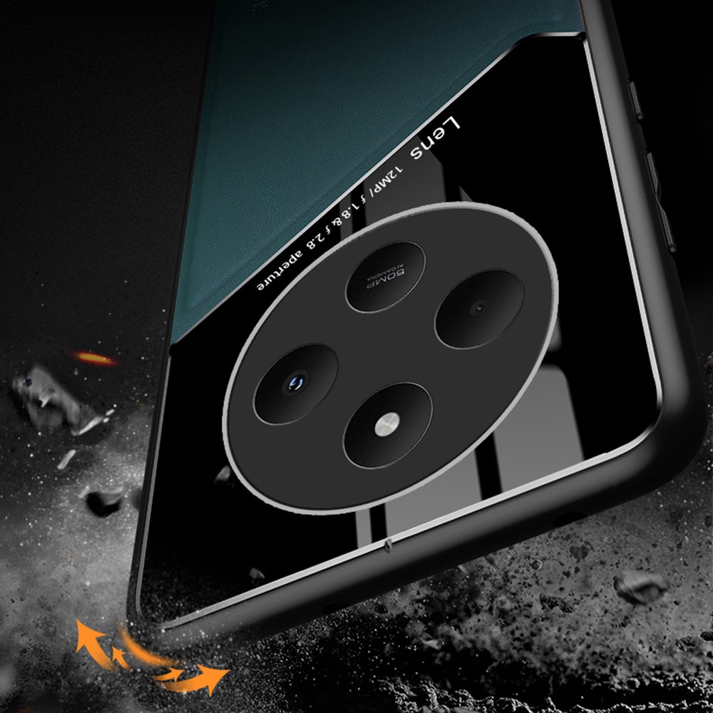  Xiaomi Redmi 14C Skal Med Inbyggd Magnetplatta Läder Svart