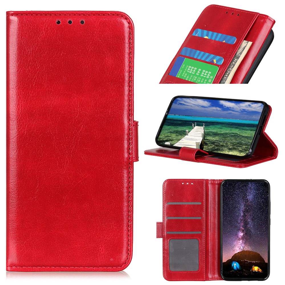  Xiaomi 14T Fodral Crazy Horse Läder Röd