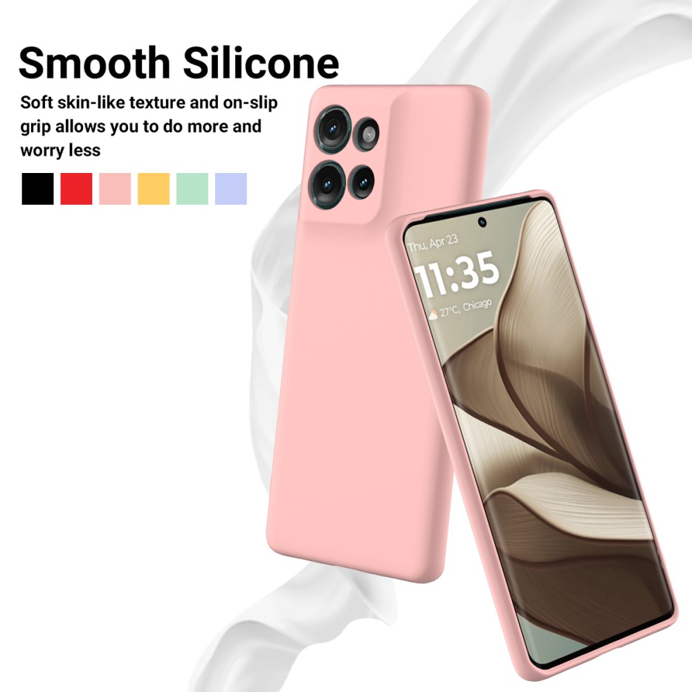  Motorola Edge 50 Skal Liquid Silikon Rosa