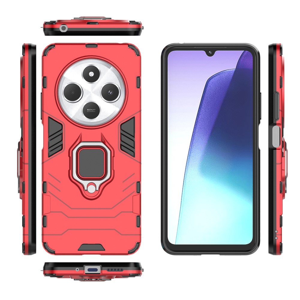  Xiaomi Redmi 14C Skal Hybrid Armor Ring Röd
