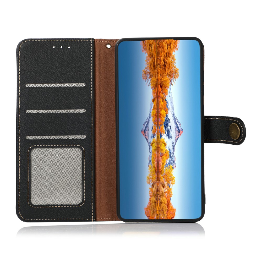 KHAZNEH KHAZNEH Xiaomi 14T Fodral Äkta Läder Svart